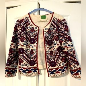 Anthropologie Embroidered Jacket
